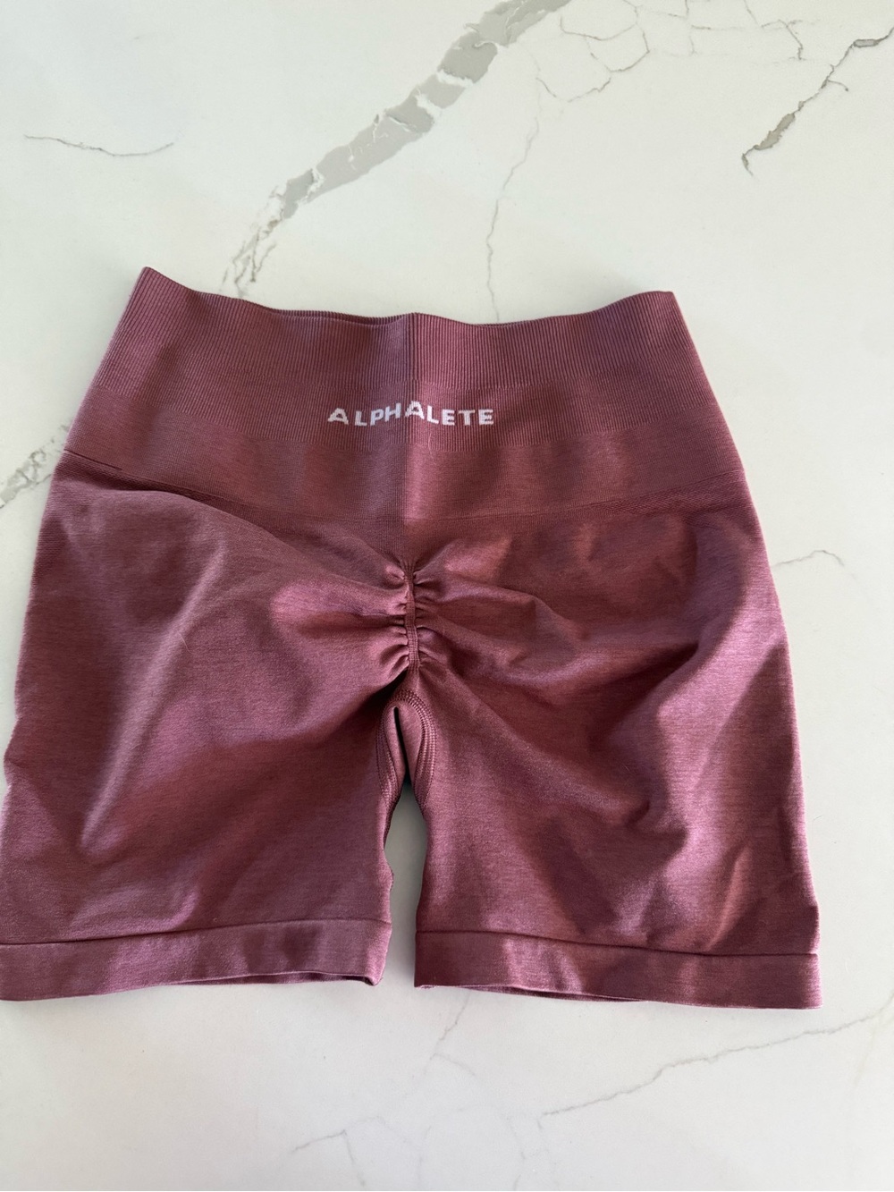 Alphalete Women's High-Rise Scrunch Biker Shorts — Mauve Pink